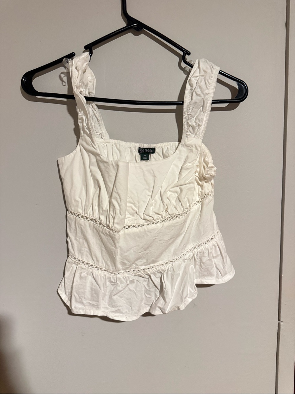 wild fable White Ruffled Lace-Trim Camisole